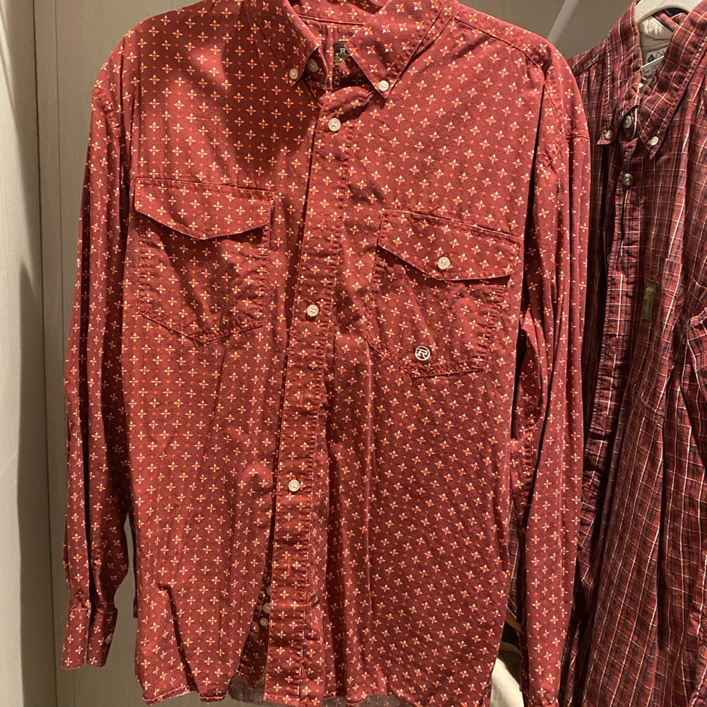 Men's Red Patterned Shirt